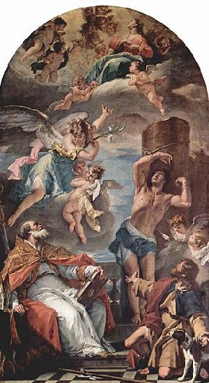 Sebastiano Ricci Maria in Gloria mit Erzengel Gabriel und oil painting image